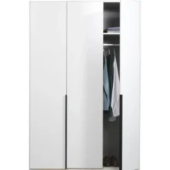 Leen Bakker Kledingkast Milaan 3-deurs - wit - 236x135x58 cm