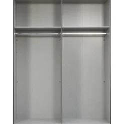 Leen Bakker Kledingkast Milaan 4-deurs - grafiet/greige -236x180x58 cm
