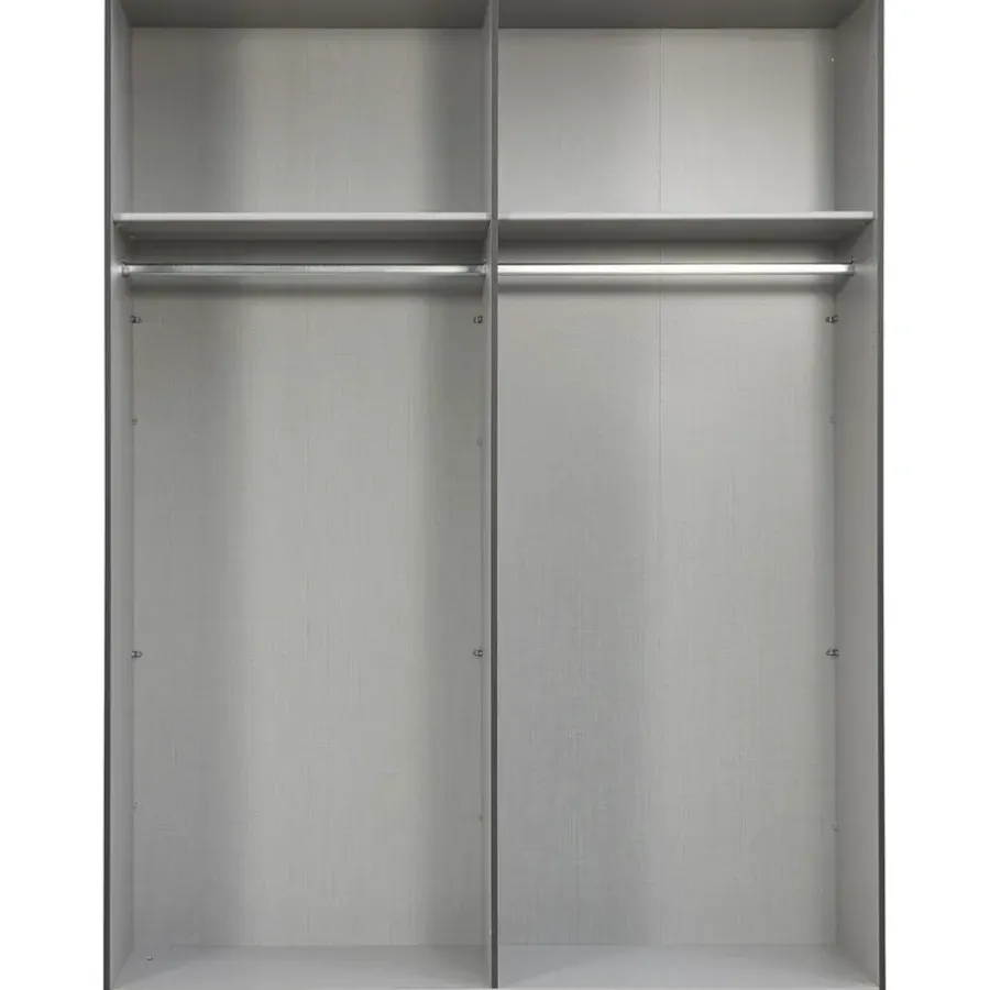 Leen Bakker Kledingkast Milaan 4-deurs - grafiet/greige -236x180x58 cm