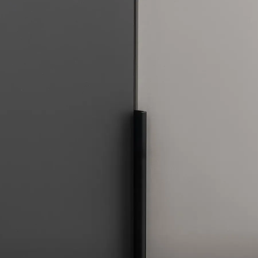 Leen Bakker Kledingkast Milaan 4-deurs - grafiet/greige - 208x180x58 cm