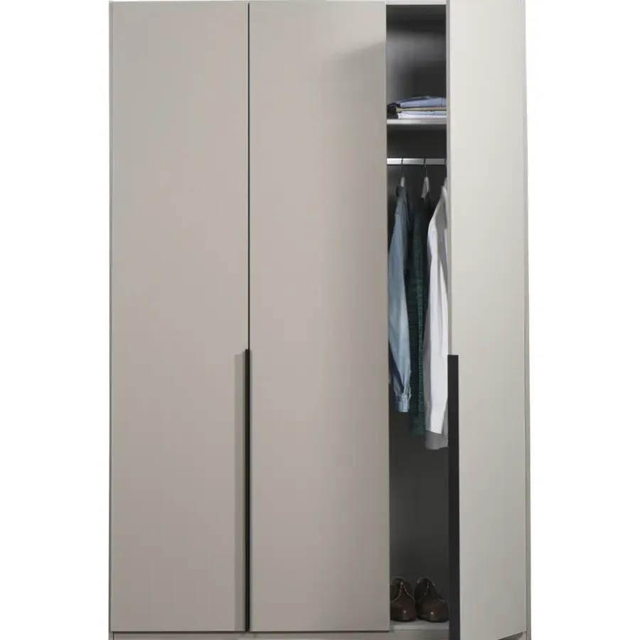 Leen Bakker Kledingkast Milaan 3-deurs - greige - 208x135x58 cm
