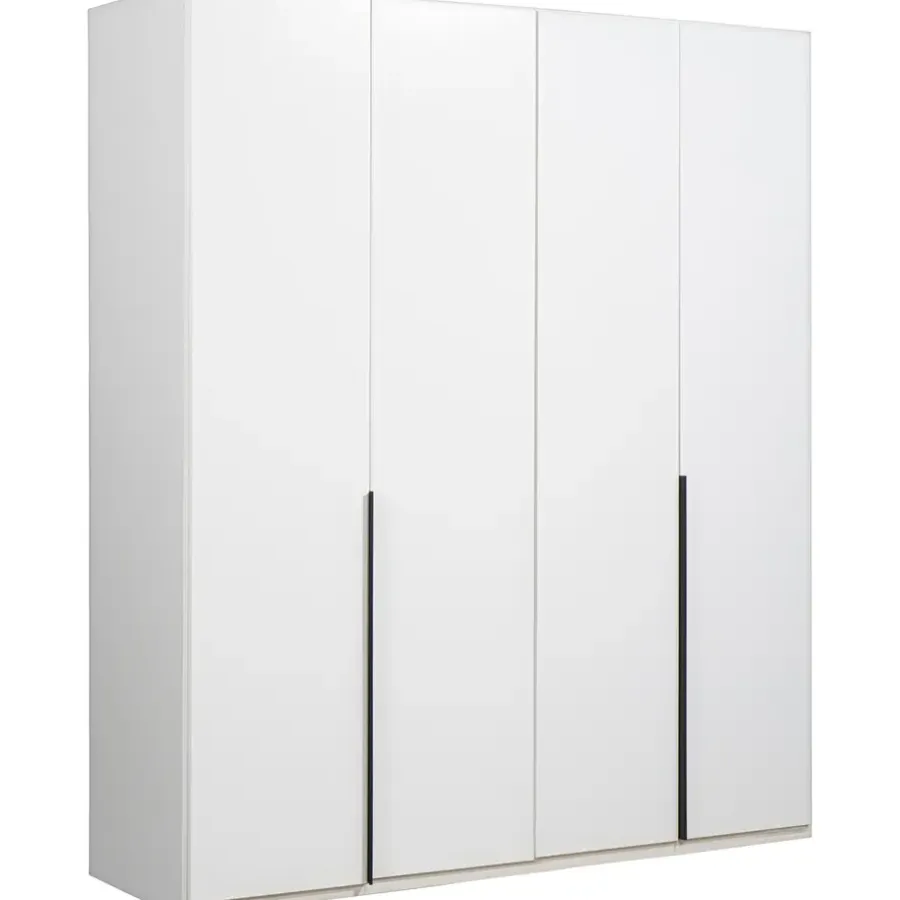 Kledingkasten|Kledingkasten-Leen Bakker Kledingkast Milaan 4-deurs- wit - 208x180x58 cm