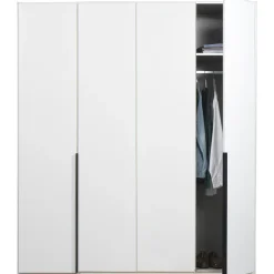 Kledingkasten|Kledingkasten-Leen Bakker Kledingkast Milaan 4-deurs- wit - 208x180x58 cm