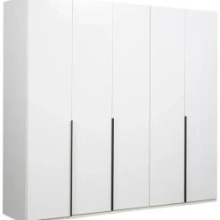 Leen Bakker Kledingkast Milaan 5-deurs - wit - 236x225x58 cm
