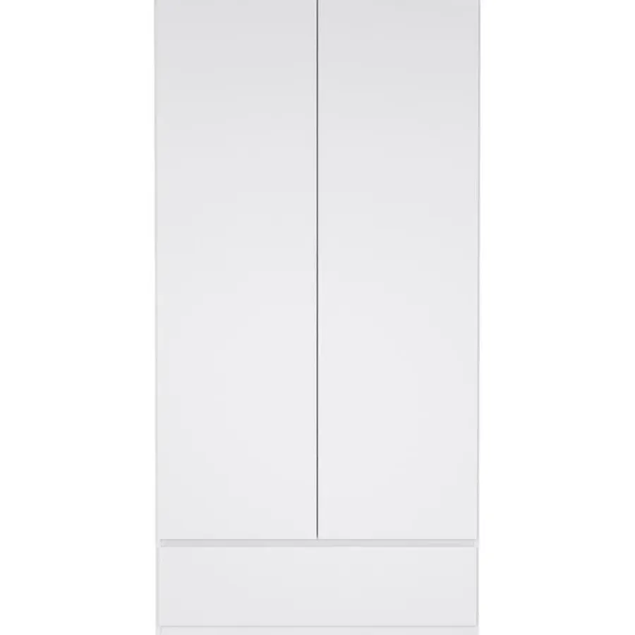 Leen Bakker Kledingkast Naia 2-deurs - hoogglans wit - 50x99x201 cm