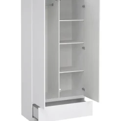 Leen Bakker Kledingkast Naia 2-deurs - hoogglans wit - 50x99x201 cm