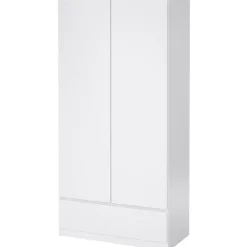 Leen Bakker Kledingkast Naia 2-deurs - hoogglans wit - 50x99x201 cm