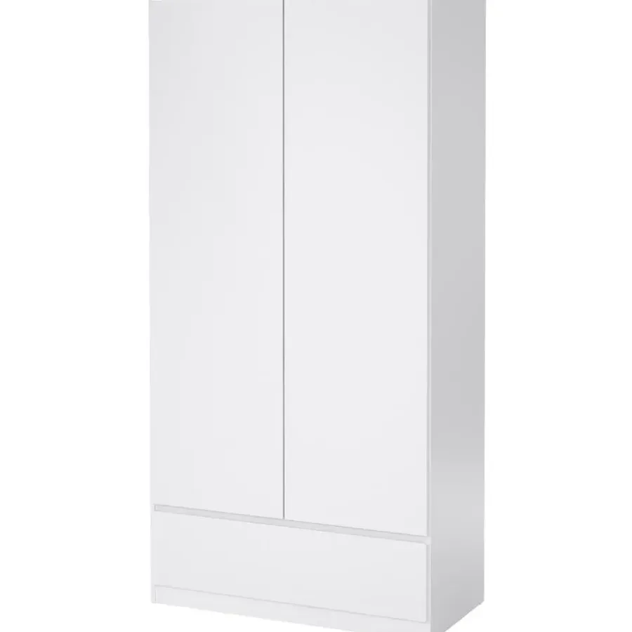 Leen Bakker Kledingkast Naia 2-deurs - hoogglans wit - 50x99x201 cm