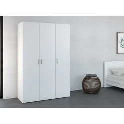 Leen Bakker Kledingkast Space 3-deurs - wit - 175,4x115,8x49,5 cm