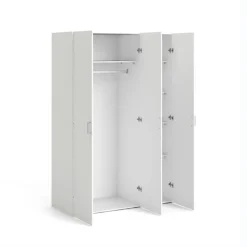 Leen Bakker Kledingkast Space 3-deurs - wit - 175,4x115,8x49,5 cm