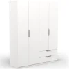 Draaideurkasten-CBA Kledingkast Spectre 157cm 4 deuren & 2 lades - mat wit
