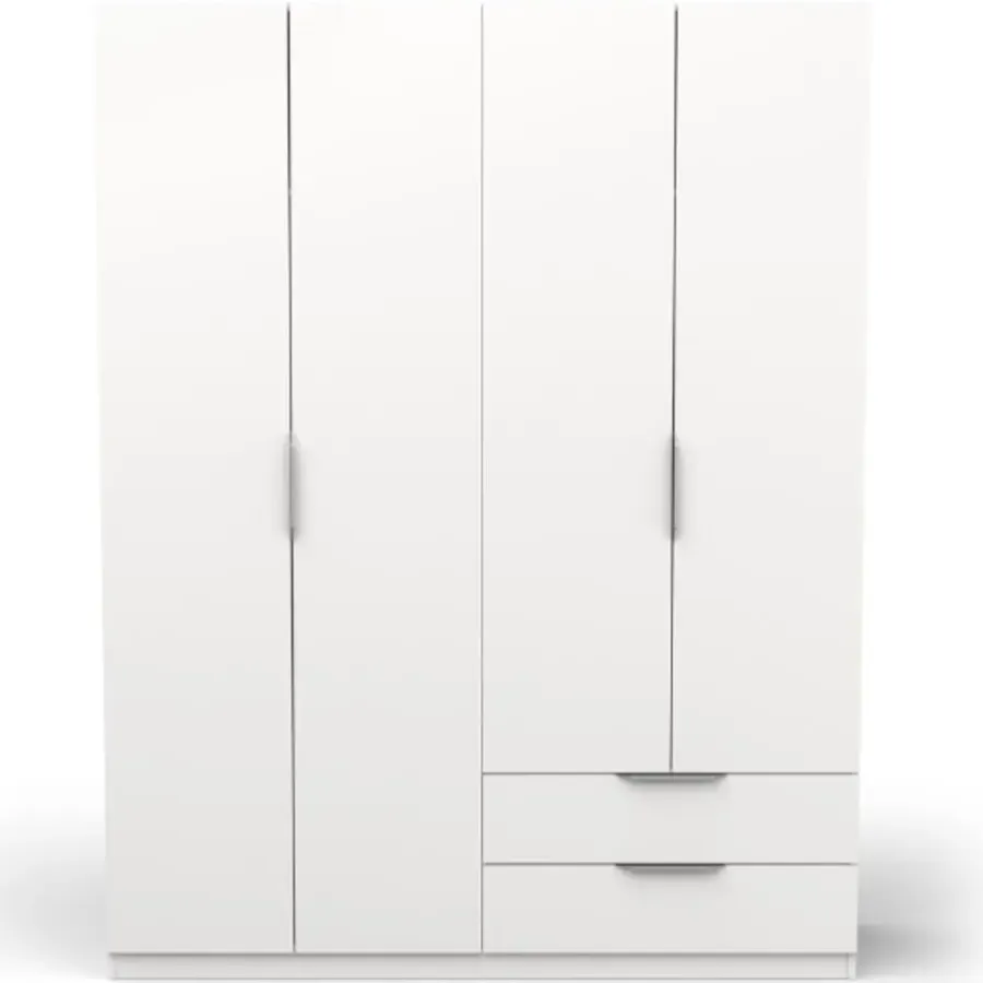 Draaideurkasten-CBA Kledingkast Spectre 157cm 4 deuren & 2 lades - mat wit