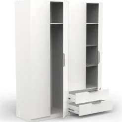 Draaideurkasten-CBA Kledingkast Spectre 157cm 4 deuren & 2 lades - mat wit