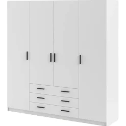 Kledingkasten|Kledingkasten-Leen Bakker Kledingkast Sprint 4-deurs - wit - 200x196x50 cm