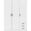 Leen Bakker Kledingkast Sprint 3-deurs - wit - 200x147x50 cm