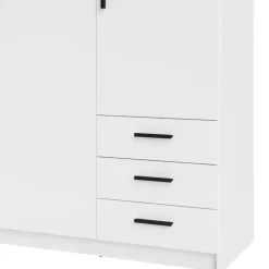 Leen Bakker Kledingkast Sprint 3-deurs - wit - 200x147x50 cm