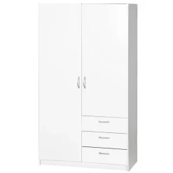 Kledingkasten|Kledingkasten-Leen Bakker Kledingkast Varia 2-deurs - wit - 175x97x50 cm