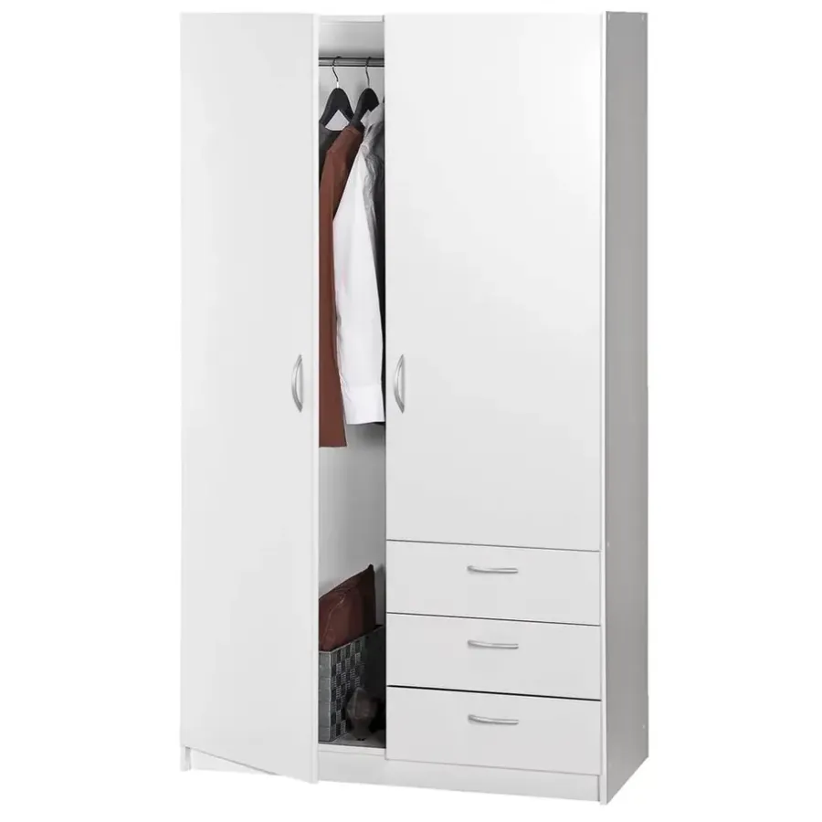 Kledingkasten|Kledingkasten-Leen Bakker Kledingkast Varia 2-deurs - wit - 175x97x50 cm