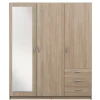 Leen Bakker Kledingkast Varia 3-deurs inclusief spiegel - licht eiken - 175x146x50 cm