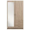 Leen Bakker Kledingkast Varia 2-deurs inclusief spiegel - licht eiken - 175x97x50 cm