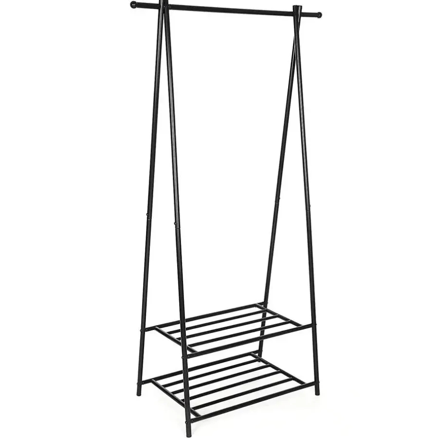 Merkloos Kledingrek - metaal - zwart
