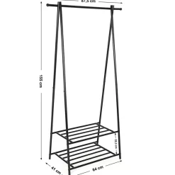 Merkloos Kledingrek - metaal - zwart
