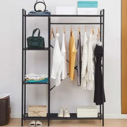 Kledingopbergers|Kledingrekken-Emob Exclusive Kledingrek Marek - 120x40x171cm - zwart metaal
