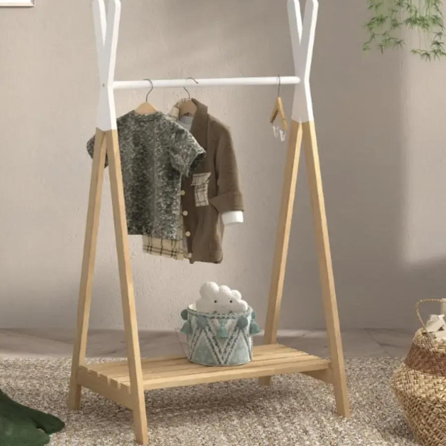 Vipack Kledingrek voor kinderen Kiddy - grenen/wit