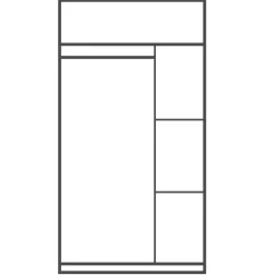Schuifdeurkasten-CBA Kleerkast Lorrie 2 schuifdeuren, 1 kledingroede en 3 legplanken-Shannon eik