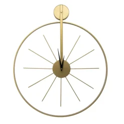 Klokken-Art for the Home Klok - Luxe Gouden Ronde Hangende Klok - 55 x 65