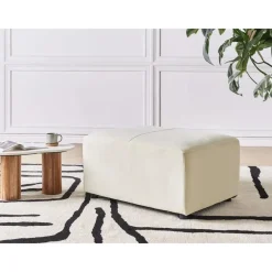 Leen Bakker KOHLO - Ottomaan - Lichtbeige - Polyester
