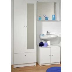 Parisot Kolomkast Fares 59cm met 2 deuren - 1 lade - wit