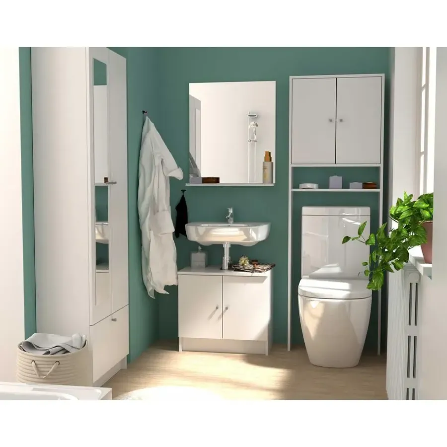 Parisot Kolomkast Fares 59cm met 2 deuren - 1 lade - wit