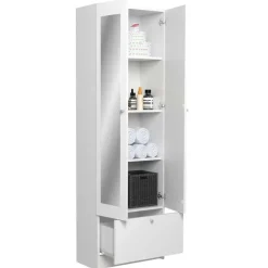 Parisot Kolomkast Fares 59cm met 2 deuren - 1 lade - wit