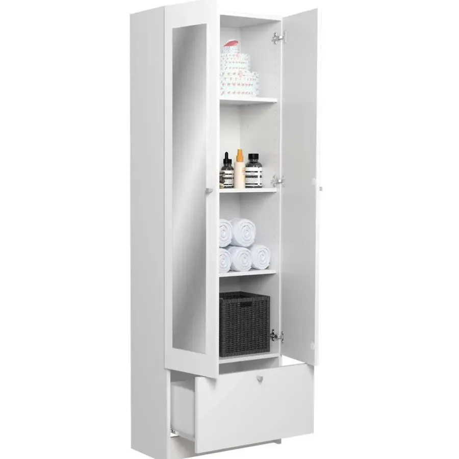 Parisot Kolomkast Fares 59cm met 2 deuren - 1 lade - wit