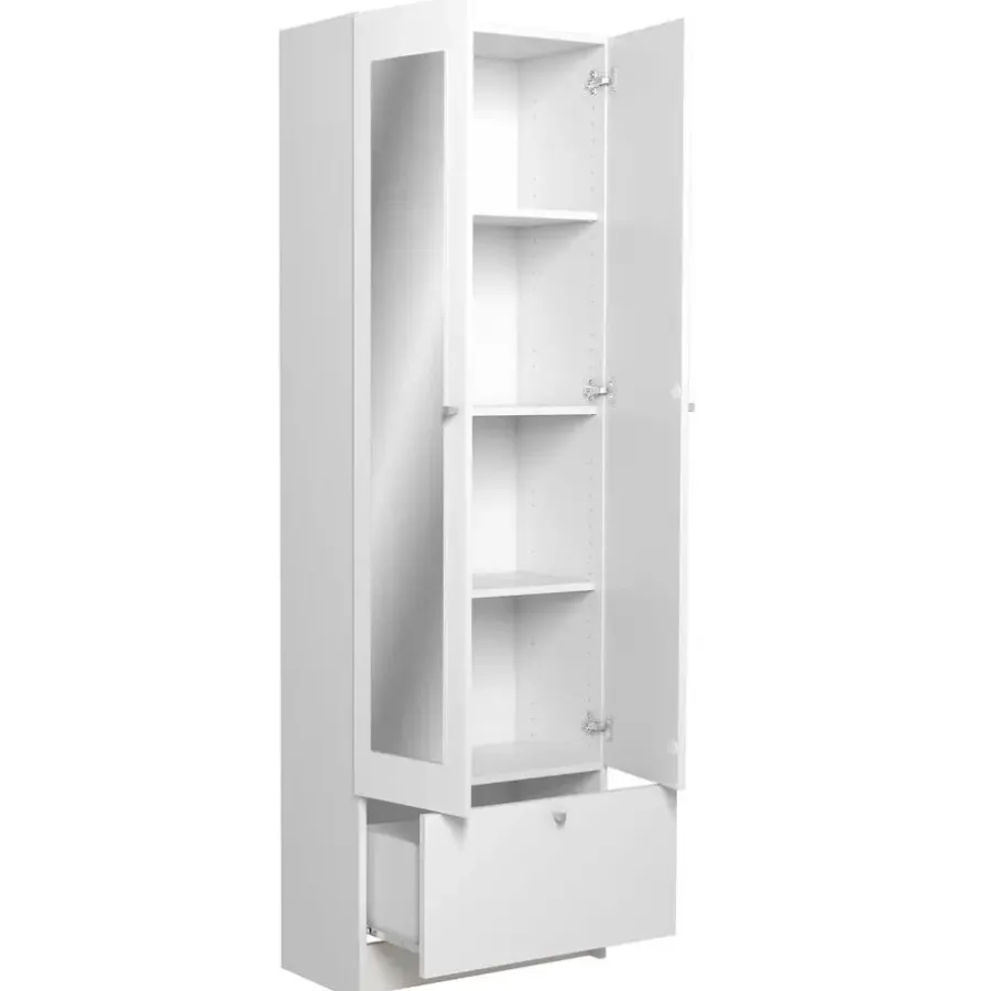 Parisot Kolomkast Fares 59cm met 2 deuren - 1 lade - wit