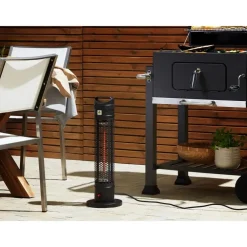 Tuinhaarden En Terrasverwarmers-Beliani KRAKATOA - Terrasverwarmer - Zwart - Aluminium