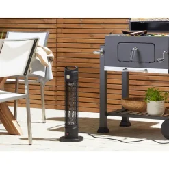 Tuinhaarden En Terrasverwarmers-Beliani KRAKATOA - Terrasverwarmer - Zwart - Aluminium