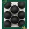Kerstballen|Kerstdecoratie-Krebs Kerstballen - 8 stuks - velvet zwart mat - glas - 7 cm