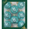 Kerstballen-Krebs Kerstballen - 8 stuks - glas - blauw - 7 cm