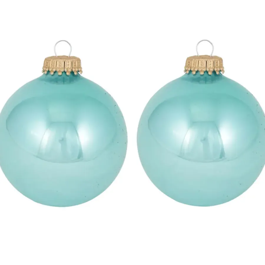 Kerstballen-Krebs Kerstballen - 8 stuks - glas - blauw - 7 cm