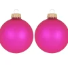 Kerstballen-Krebs Kerstballen - bubbelgum roze - 8x - glas - 7 cm