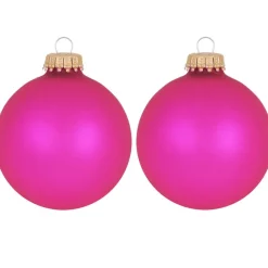 Kerstballen-Krebs Kerstballen - bubbelgum roze - 8x - glas - 7 cm