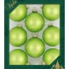 Kerstballen|Kerstdecoratie-Krebs kerstballen - 8x - parrot velvet groen kleur - D7 cm - glas