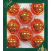 Kerstdecoratie|Kerstballen-Krebs Kerstballen - 8x st - oranje - 7cm - glas - orange crunch