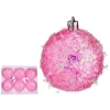 Kerstballen-Krist+ kerstballen - 6x stuks - roze - kunststof - glitter