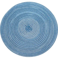 Krumble Placemat rond - Blauw/grijs - Set van 6