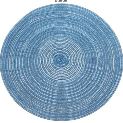 Krumble Placemat rond - Blauw/grijs - Set van 6