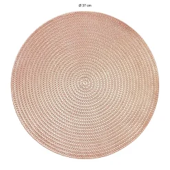 Krumble Placemat rond - PVC - Rosegoud - Set van 4