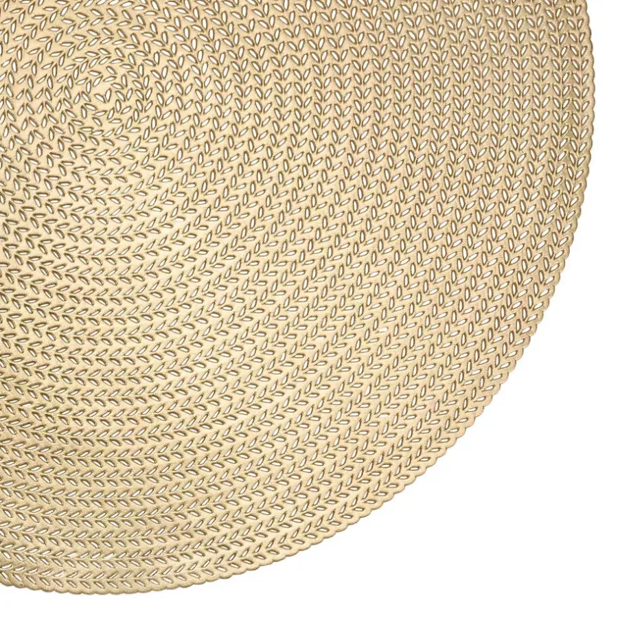 Placemats-Krumble Placemat rond - PVC - Goud - Set van 2